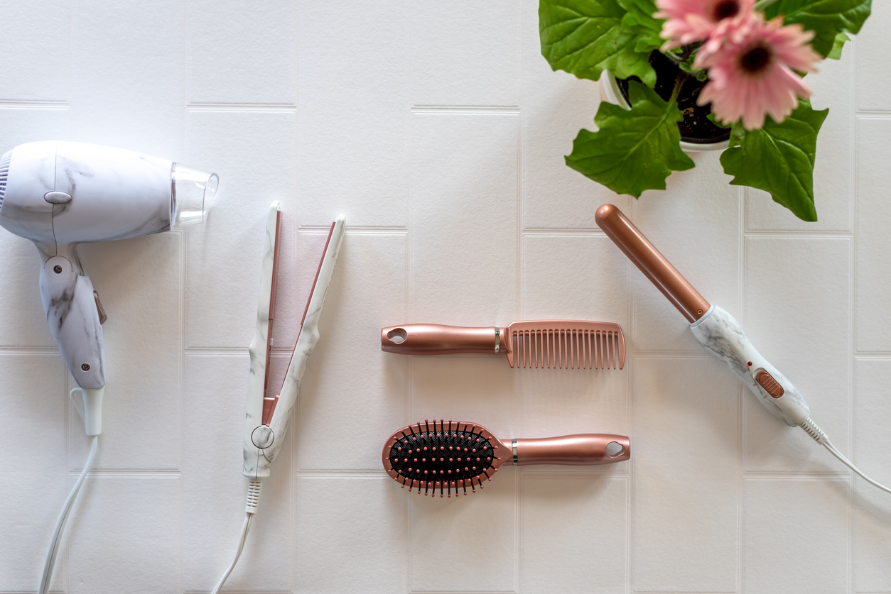 Modern stylish hair styling tools